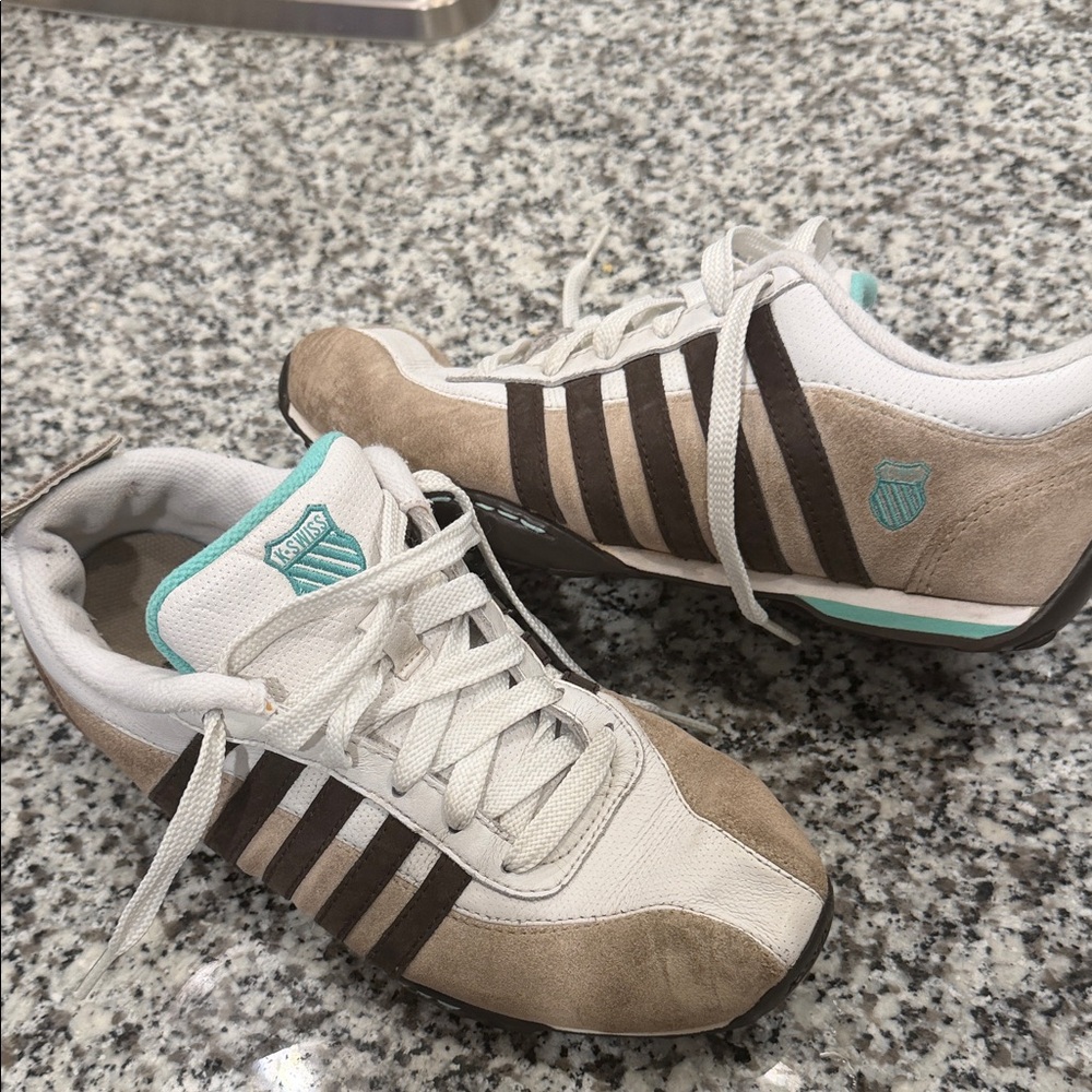 K-Swiss Women's Brown and White Sneakers